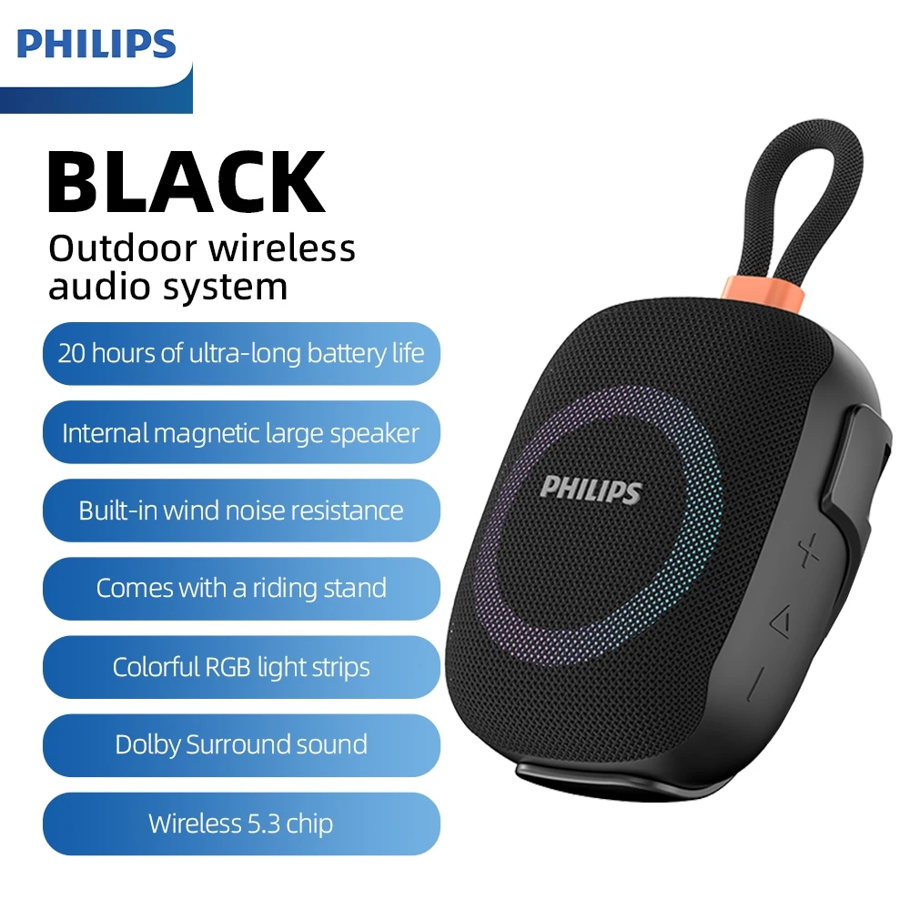 Portable Bluetooth Speaker Waterproof Ipx7 - ฟิลิปส์ TAS1150/TAS1160 ลำโพงบลูทูธ 2000mAh อายุการใช้งานแบตเตอรี่ IPX7