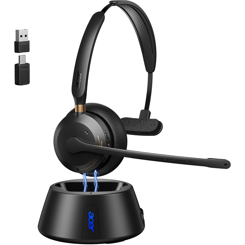 Type C Wired Earphones With Mic - หูฟังไร้สาย Acer พร้อมไมโครโฟนสำหรับทำงาน ระบบตัดเสียงรบกวน AI ENC