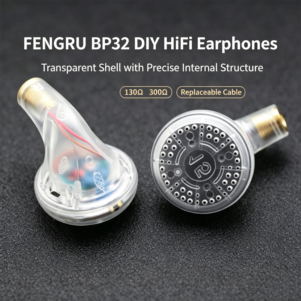Planar Magnetic Iem Earphones - FENGRU BP32 Diy 130 โอห์ม ไดรเวอร์ฟิล์มเบริลเลียม/300