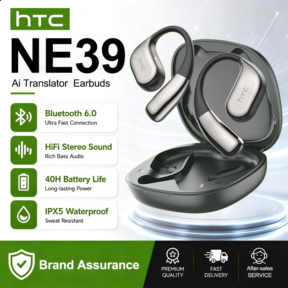 Open Ear Air Conduction Headphones - HTC NE39 AI แปลภาษาได้ หูฟังไร้สายบลูทูธ หูฟังบลูทูธไร้สาย