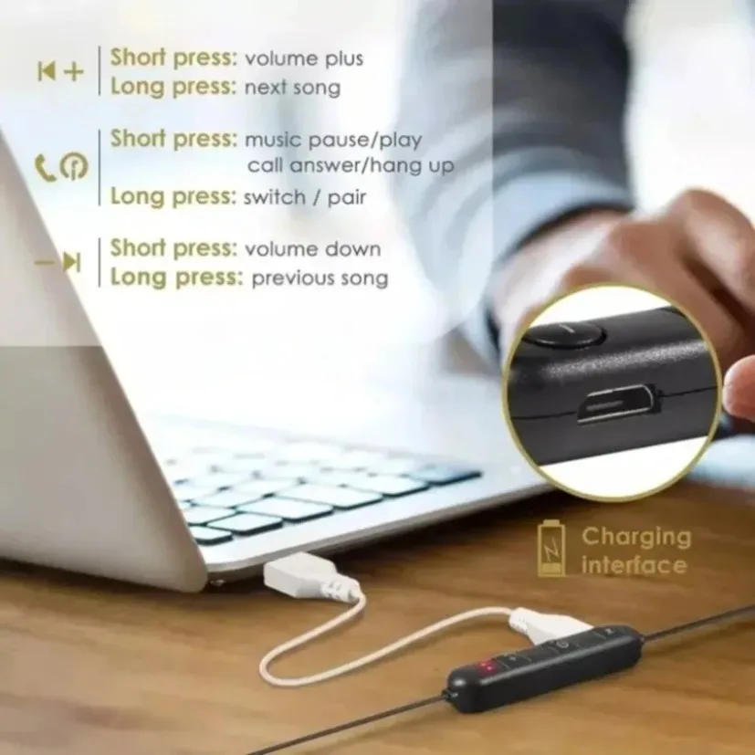 หูฟังบลูทูธแบบคล้องคอ ชนิดอินเ - Magnetic Neckband Sports Earphones บทวิจารณ์และราคา