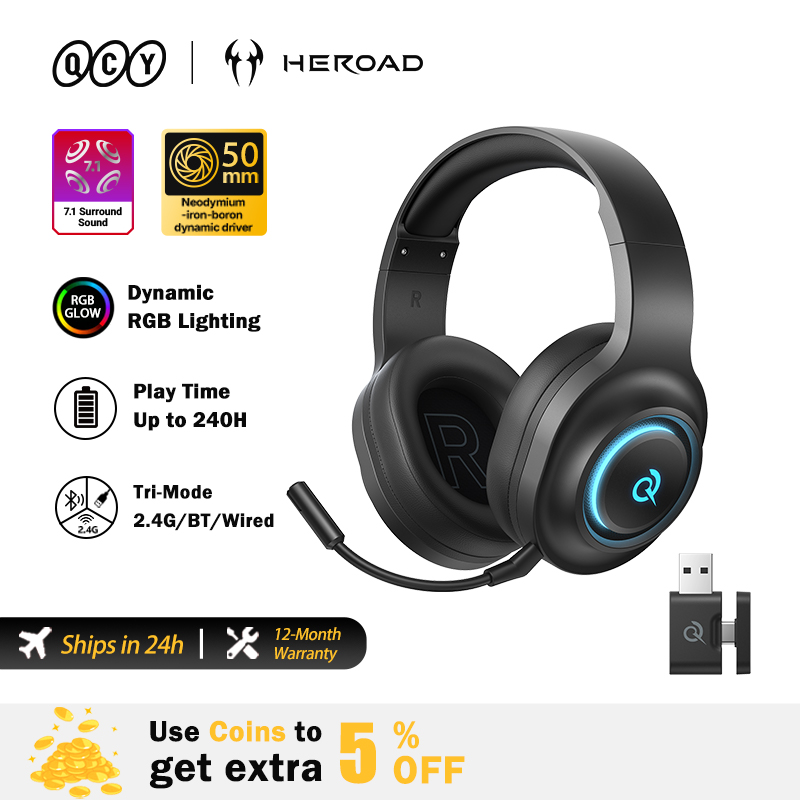 หูฟังเกมมิ่ง QCY Heroad V200 พ - Gaming Headset With Mic Rgb บทวิจารณ์และราคา