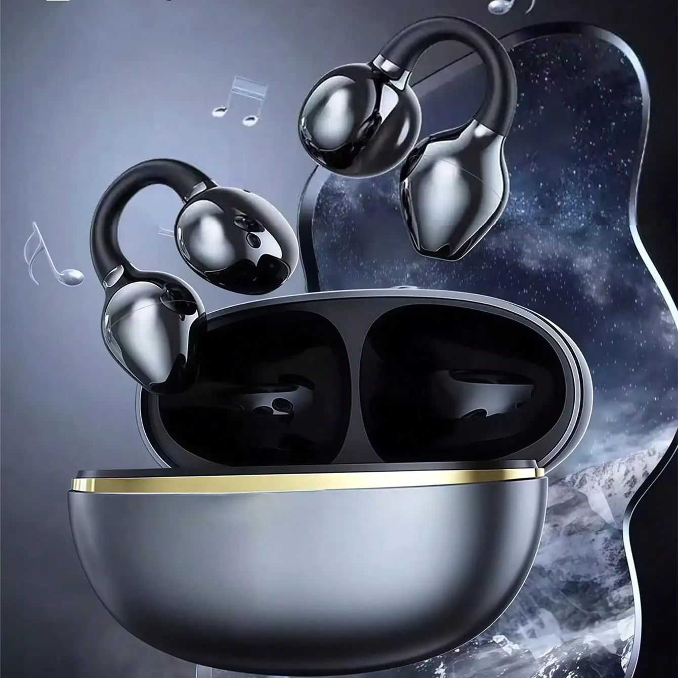 หูฟังบลูทูธแบบเปิดหู คลิปหนีบไ - Open Ear Air Conduction Headphones บทวิจารณ์และราคา