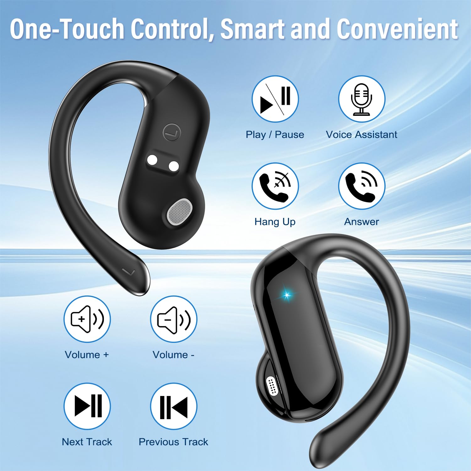 2026 หูฟังแบบเปิดหูบลูทูธ 5.4  - Type C Wired Earphones With Mic บทวิจารณ์และราคา