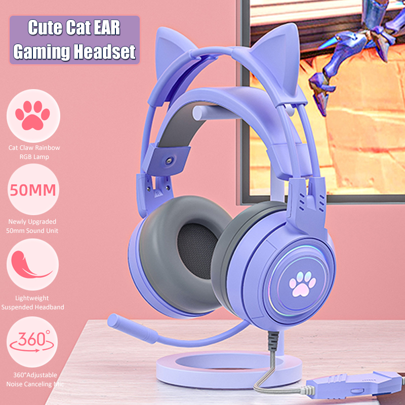 ชุดหูฟังสำหรับเด็กผู้หญิงสีชมพ - Gaming Headset With Mic Rgb บทวิจารณ์และราคา